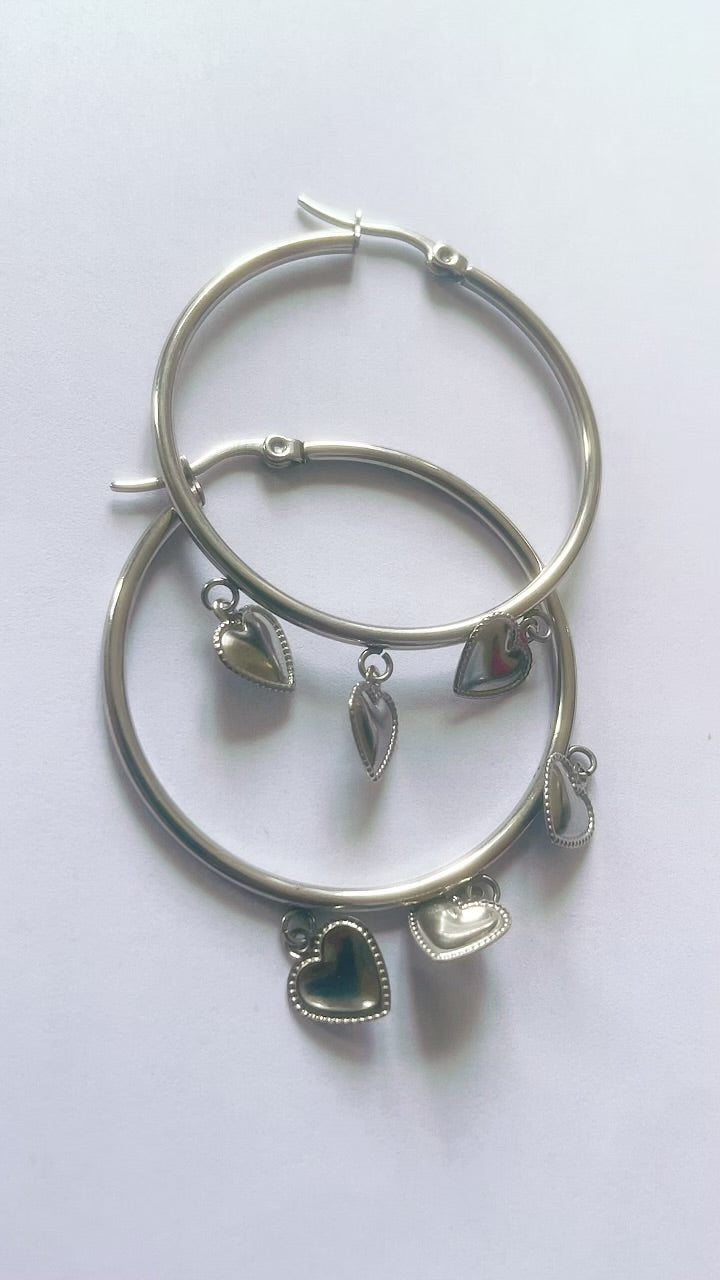 BOUCLES D’OREILLES ET COLLIER EN ACIER INOXYDABLE WATERPROOF (KOURAYA)