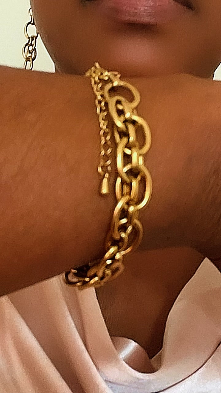 BOUCLES D’OREILLES COLLIER ET BRACELET EN ACIER INOXYDABLE WATERPROOF (KOURAYA)