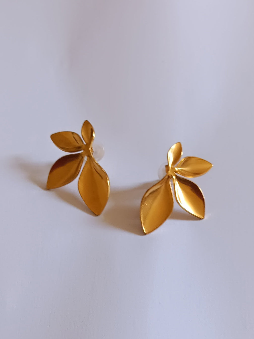 Boucles d'Oreilles Clous Feuille Géométrique Acier Inoxydable Waterproof