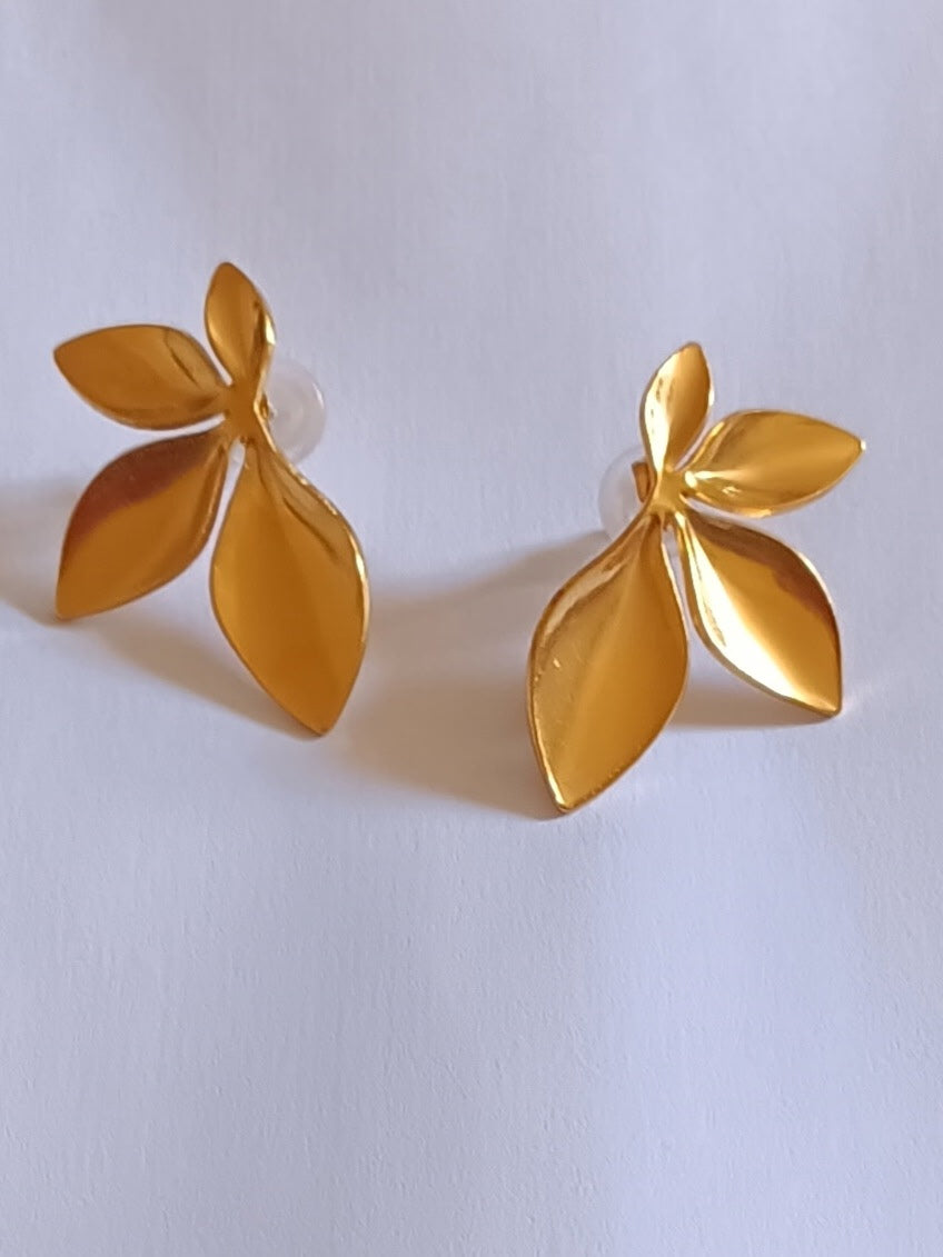 Boucles d'Oreilles Clous Feuille Géométrique Acier Inoxydable Waterproof