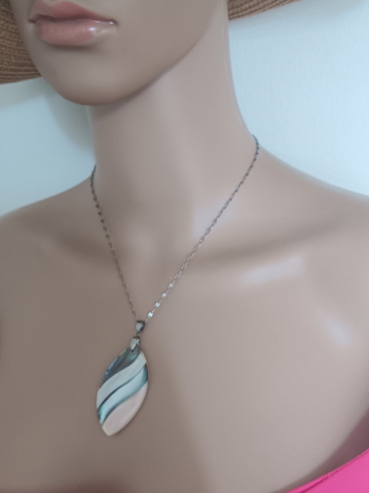 Collier Pendentif Coquillages Multicolores Acier Inoxydable