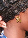 Boucles d'Oreilles Clous Feuille Géométrique Acier Inoxydable Waterproof