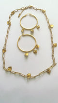 BOUCLES D’OREILLES ET COLLIER EN ACIER INOXYDABLE WATERPROOF (KOURAYA)