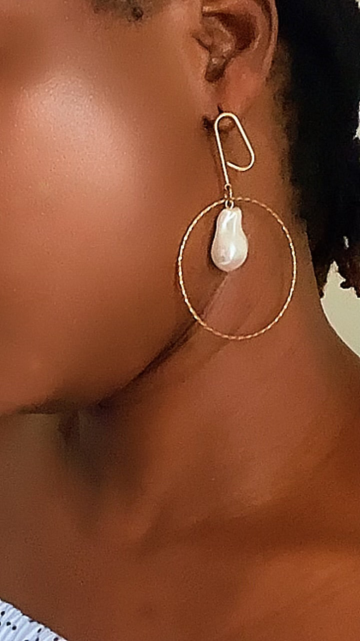 Boucles d'Oreilles Créoles Classiques Or 18K Acier Inoxydable Waterproof