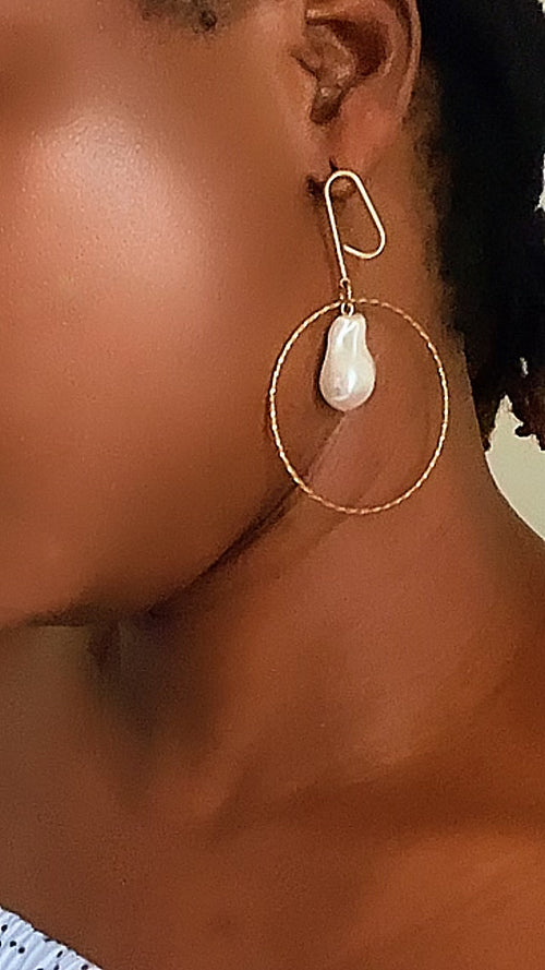 Boucles d'Oreilles Créoles Classiques Or 18K Acier Inoxydable Waterproof