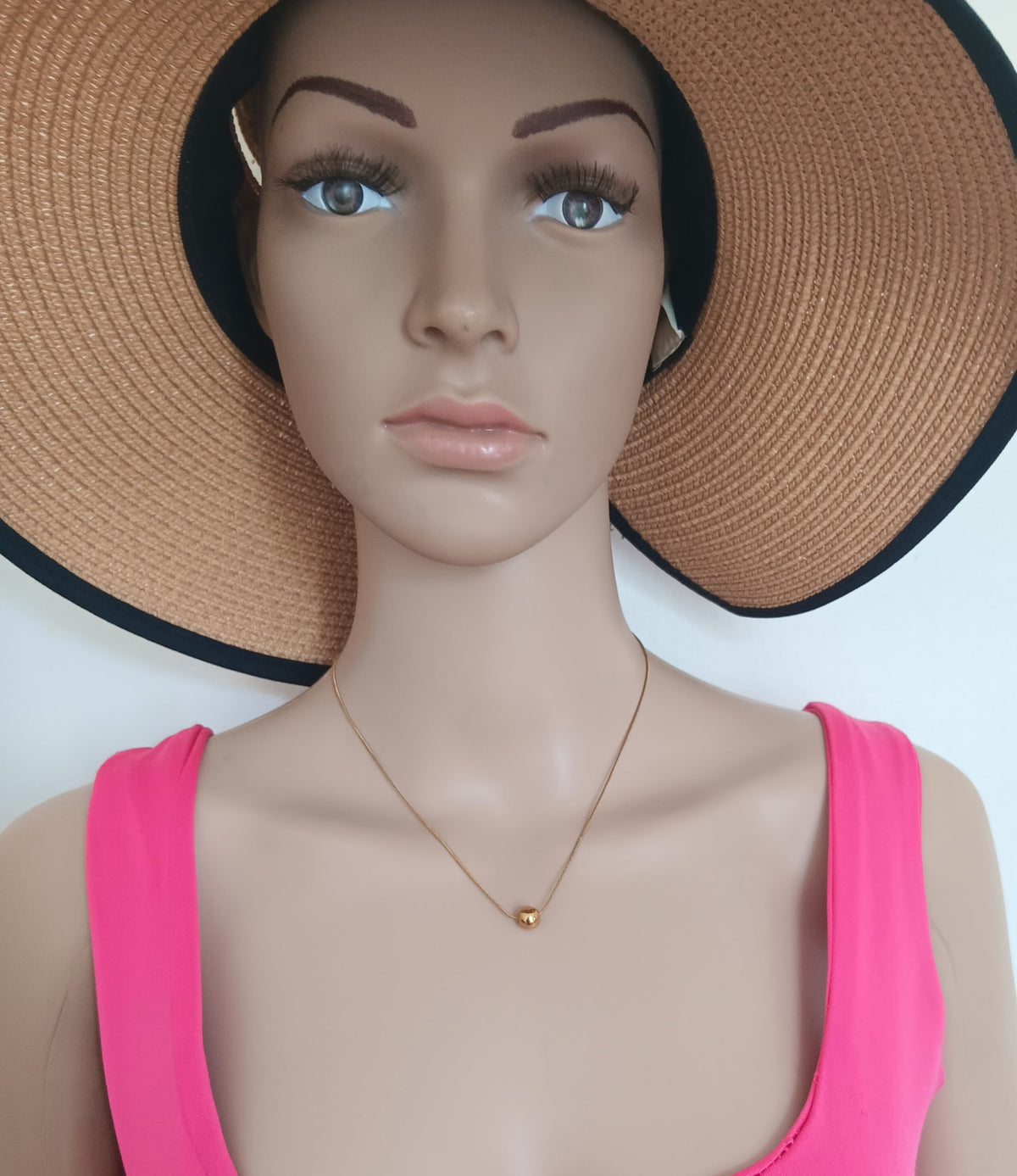 Collier Pendentif Perle Ronde Acier Inoxydable Waterproof