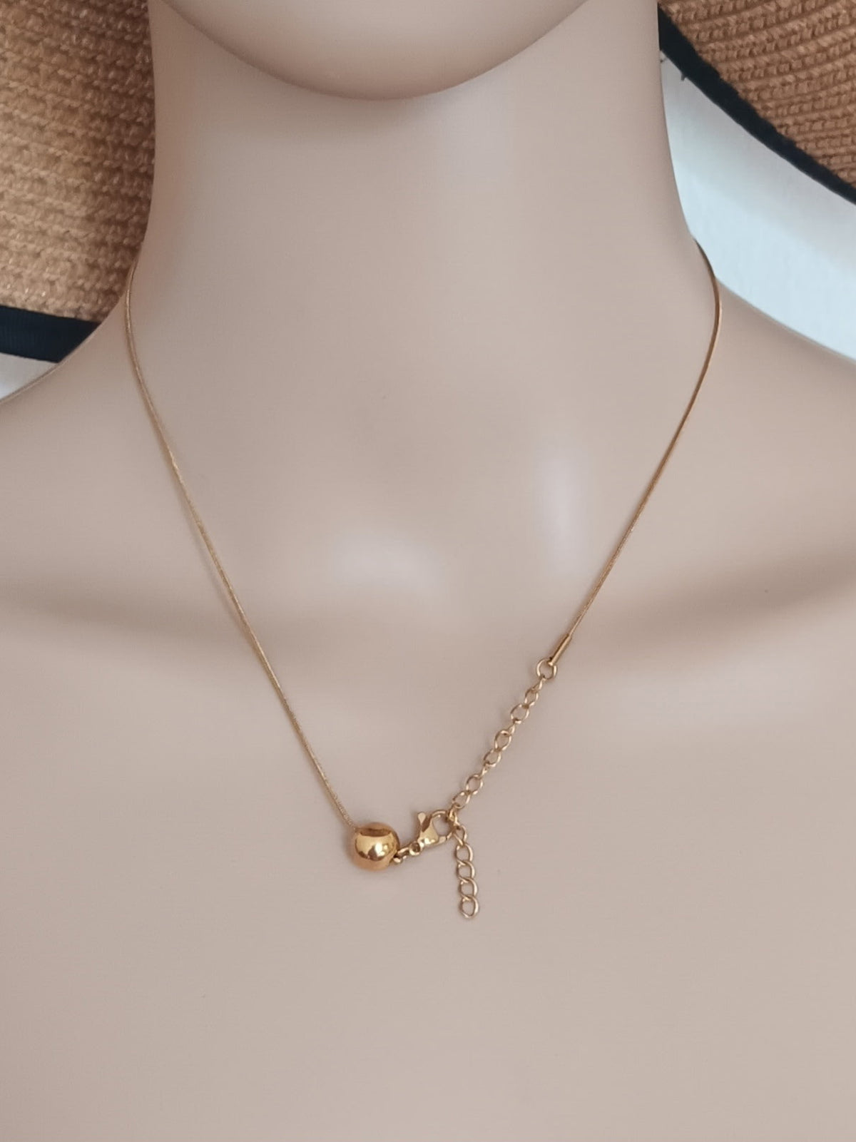 Collier Pendentif Perle Ronde Acier Inoxydable Waterproof