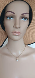 Ensemble 3 Pièces Boucles d'Oreilles et Collier Pendentif Perles Acier Inoxydable Waterproof