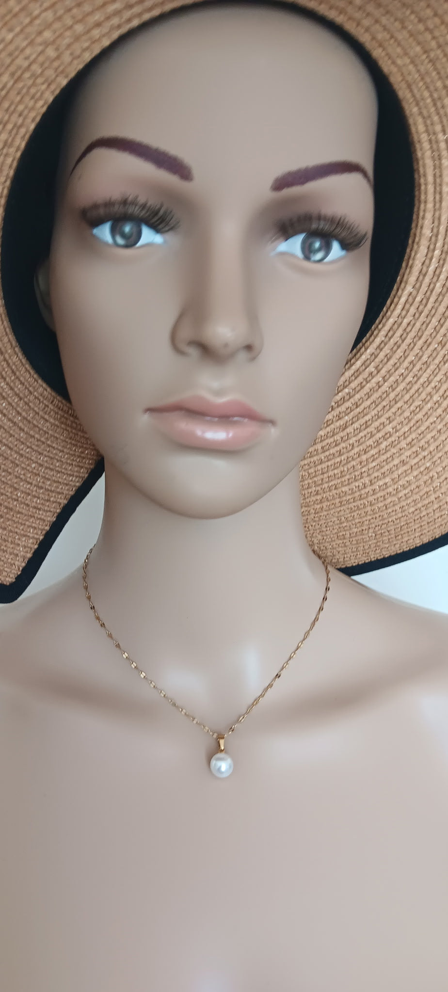 Ensemble 3 Pièces Boucles d'Oreilles et Collier Pendentif Perles Acier Inoxydable Waterproof
