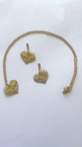 COLLIER ET BOUCLES D’OREILLES EN ACIER INOXYDABLE (WATERPROOF)