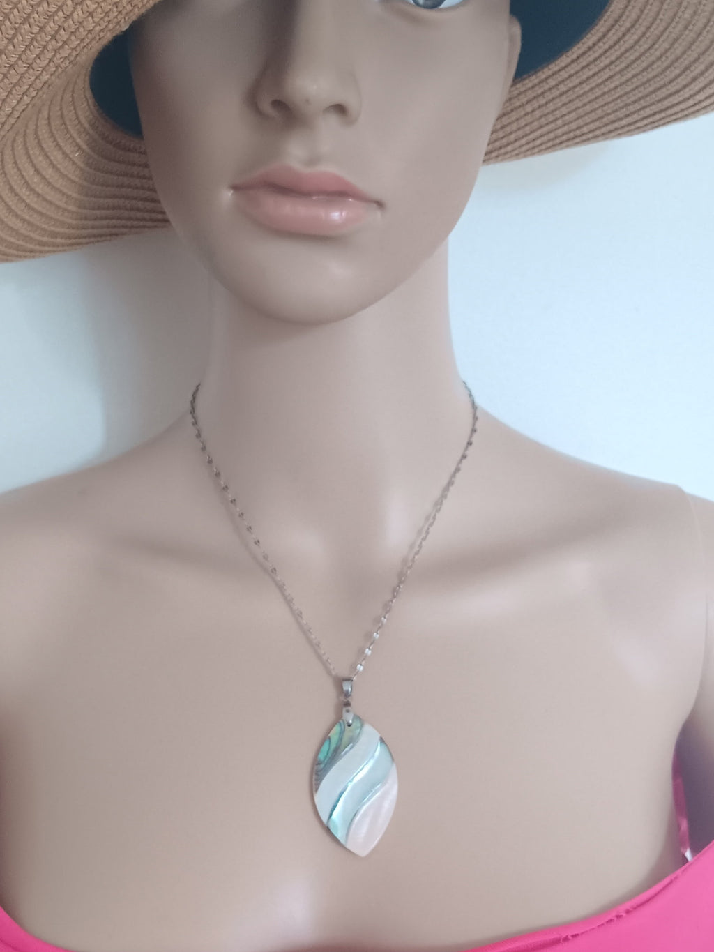 Collier Pendentif Coquillages Multicolores Acier Inoxydable
