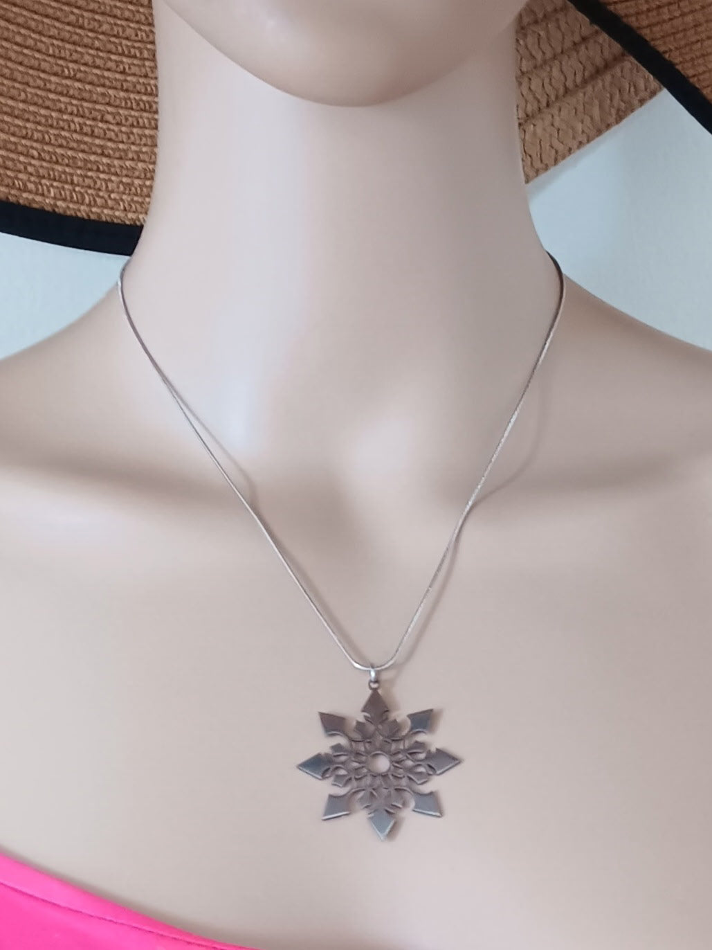 Collier Pendentif Flocon Acier Inoxydable Waterproof