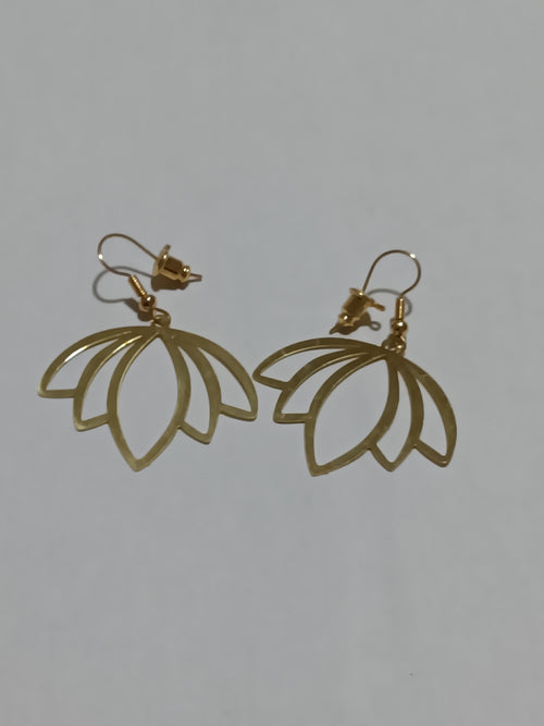 Boucles d'Oreilles Feuilles en Cuivre
