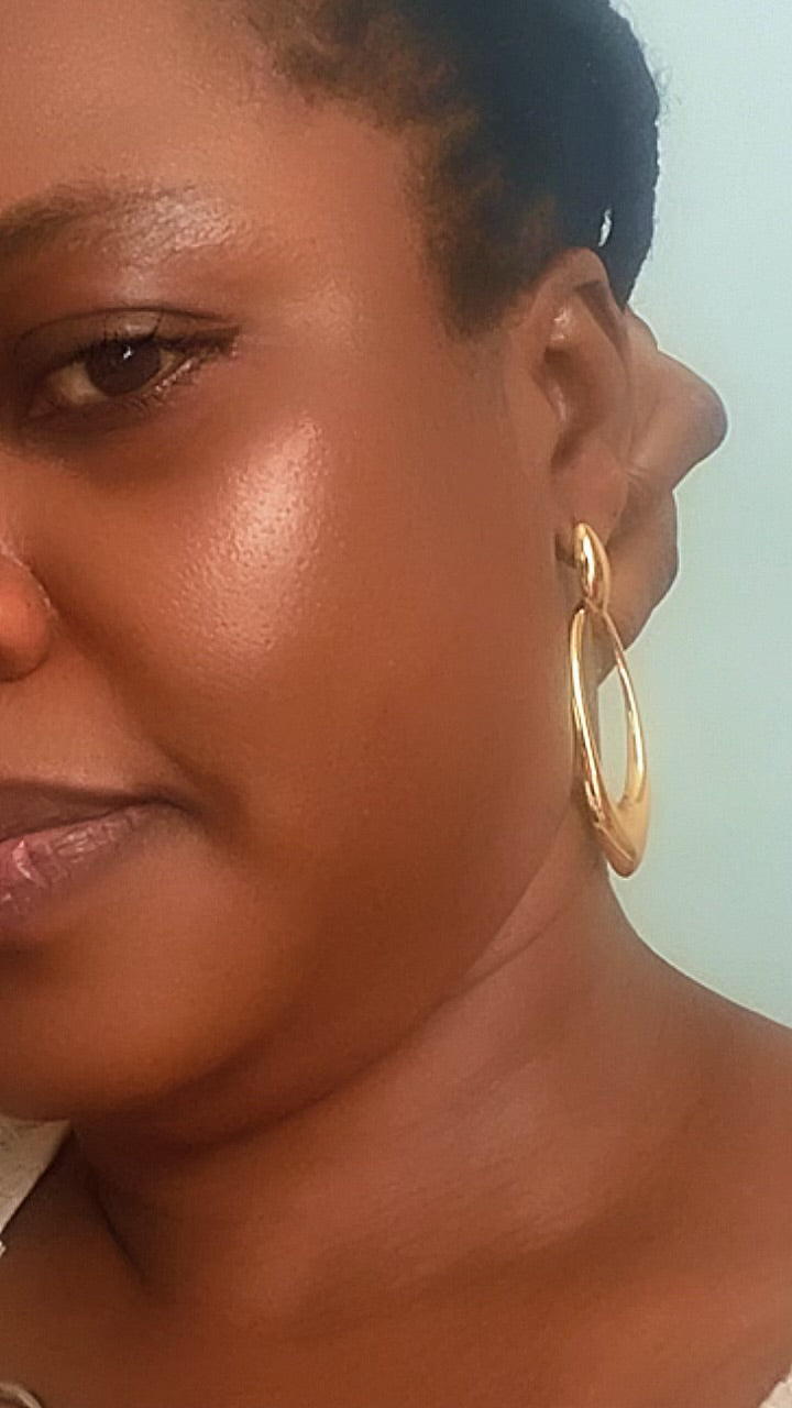 Boucles d'Oreilles Ovales Pendantes Acier Inoxydable Waterproof