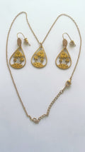 COLLIER ET BOUCLES D’OREILLES EN ACIER INOXYDABLE WATERPROOF (KOURAYA)