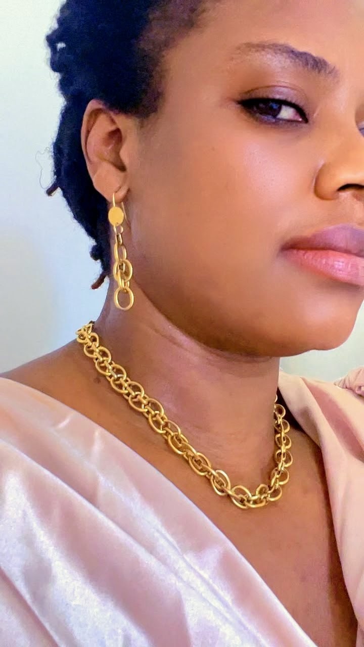 BOUCLES D’OREILLES COLLIER ET BRACELET EN ACIER INOXYDABLE WATERPROOF (KOURAYA)