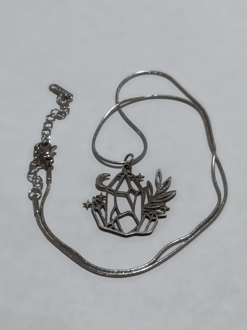 Collier Pendentif Lune et Étoile Vintage Acier Inoxydable