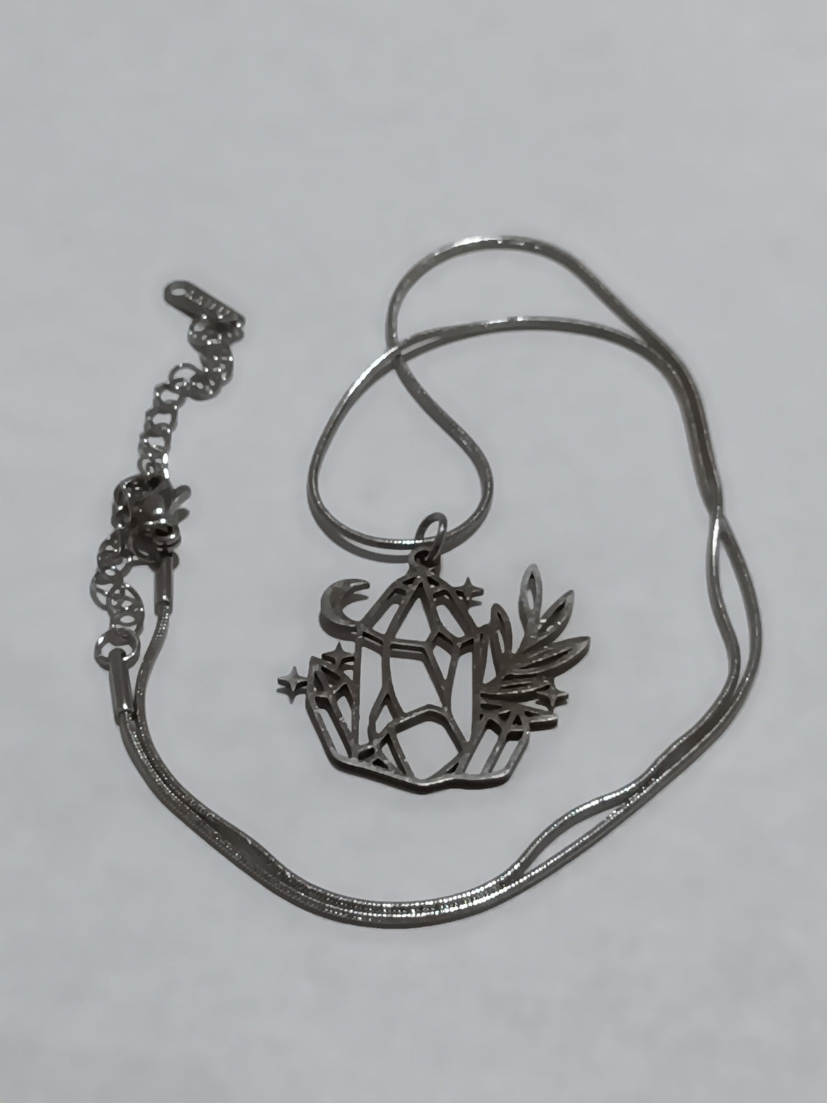 Collier Pendentif Lune et Étoile Vintage Acier Inoxydable