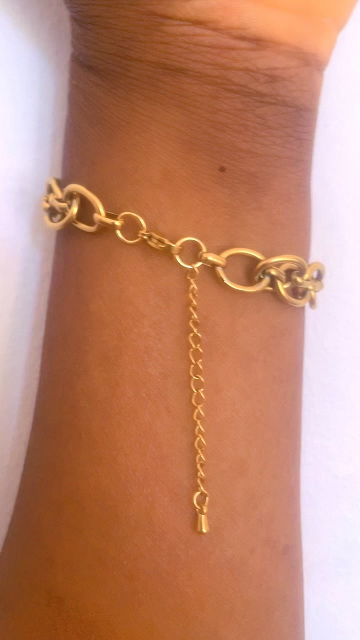 BOUCLES D’OREILLES COLLIER ET BRACELET EN ACIER INOXYDABLE WATERPROOF (KOURAYA)