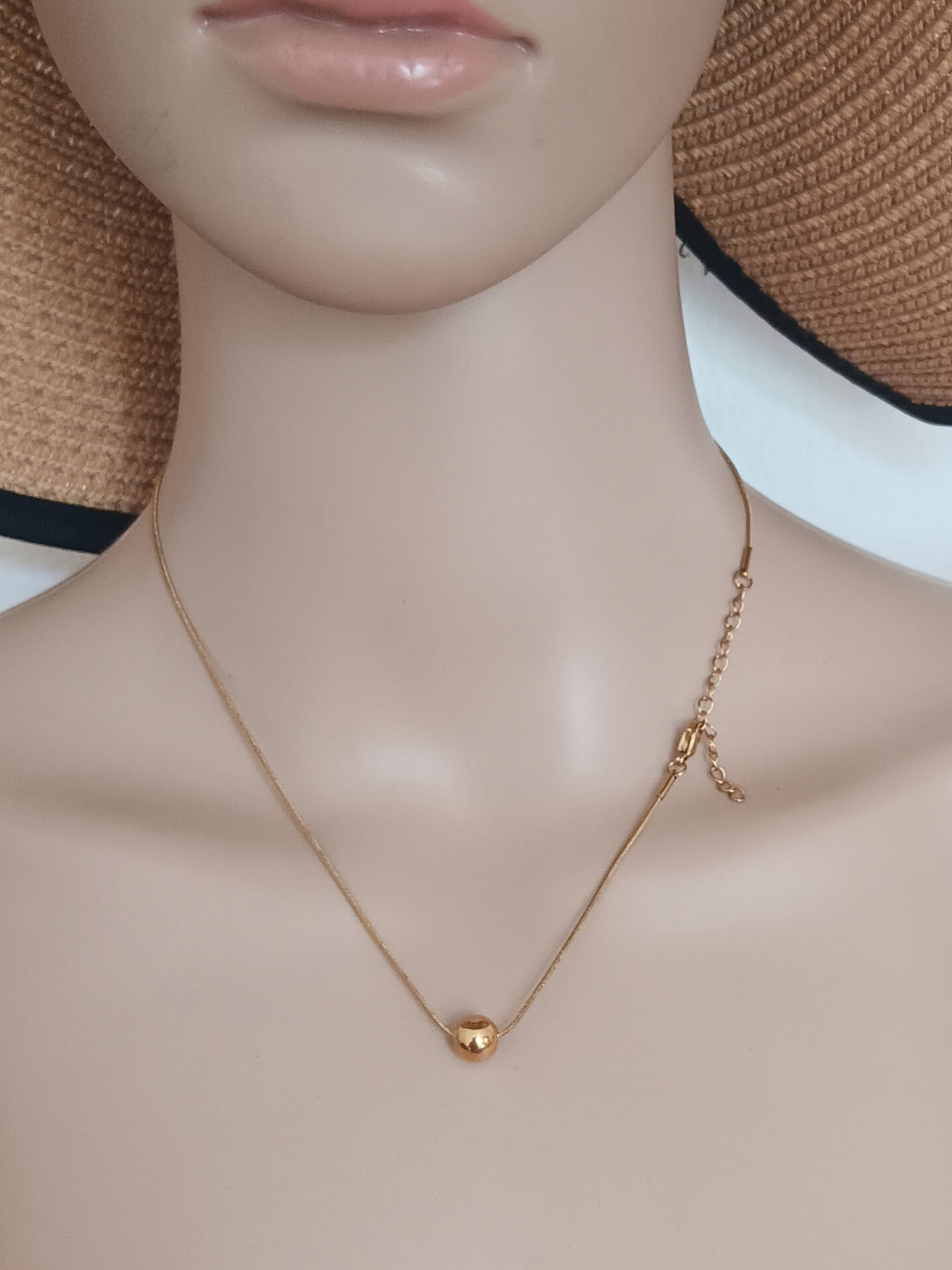 Collier Pendentif Perle Ronde Acier Inoxydable Waterproof