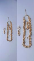 BOUCLES D’OREILLES COLLIER ET BRACELET EN ACIER INOXYDABLE WATERPROOF (KOURAYA)