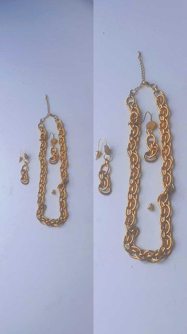 BOUCLES D’OREILLES COLLIER ET BRACELET EN ACIER INOXYDABLE WATERPROOF (KOURAYA)