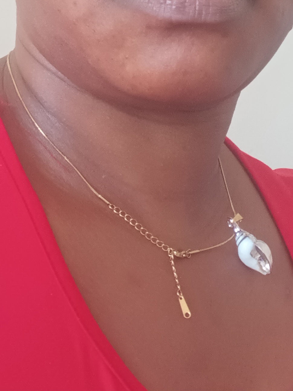 Collier Fin Doré Pendentif Coquillage Bohème Acier Inoxydable Waterproof