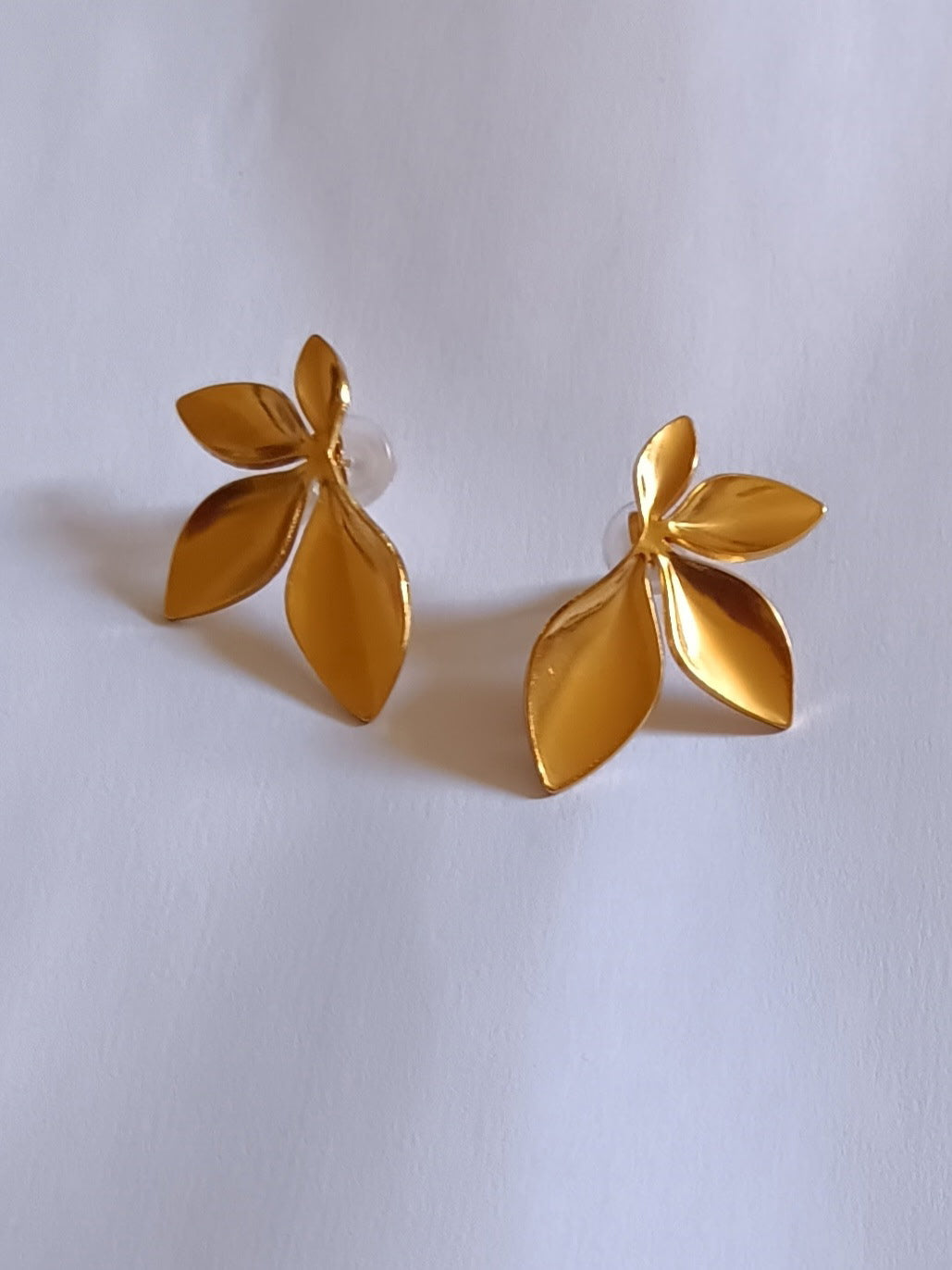 Boucles d'Oreilles Clous Feuille Géométrique Acier Inoxydable Waterproof