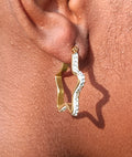 Boucles d'Oreilles Étoiles Diamants Acier Inoxydable Waterproof