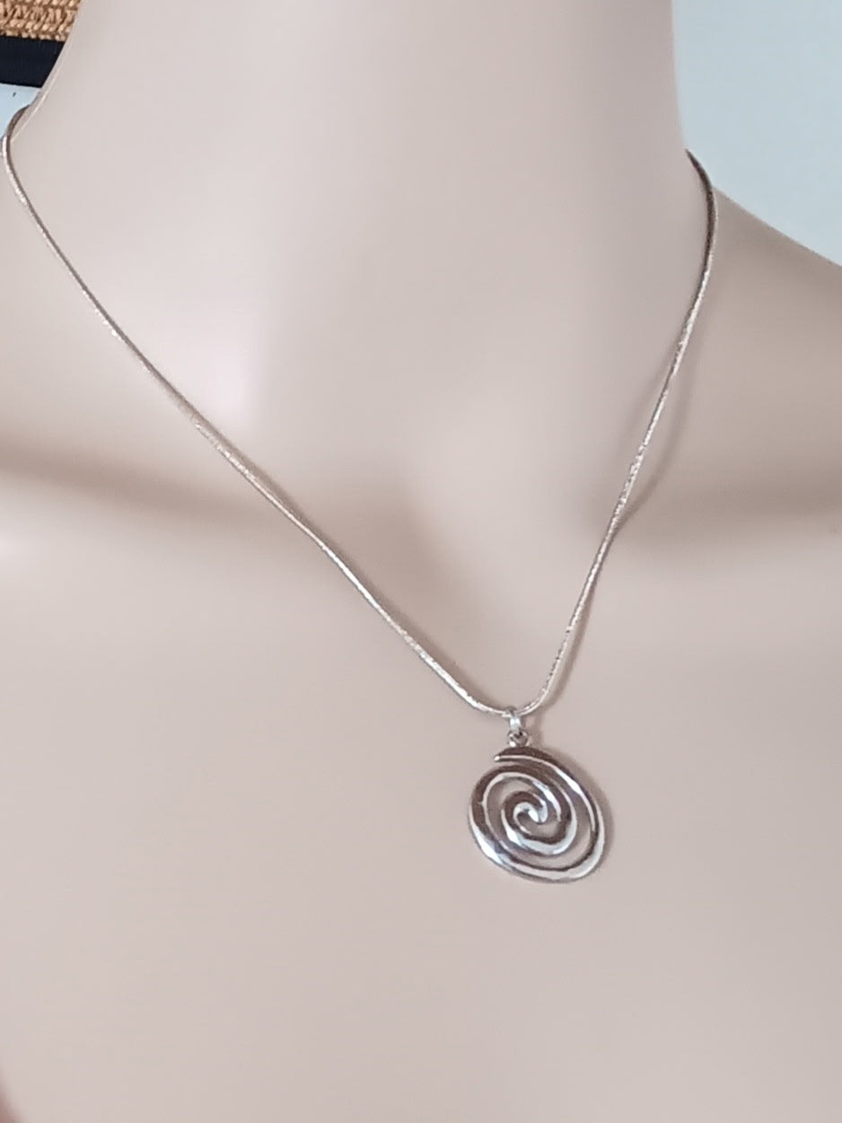 Collier Pendentif Spirale Acier Inoxydable Waterproof