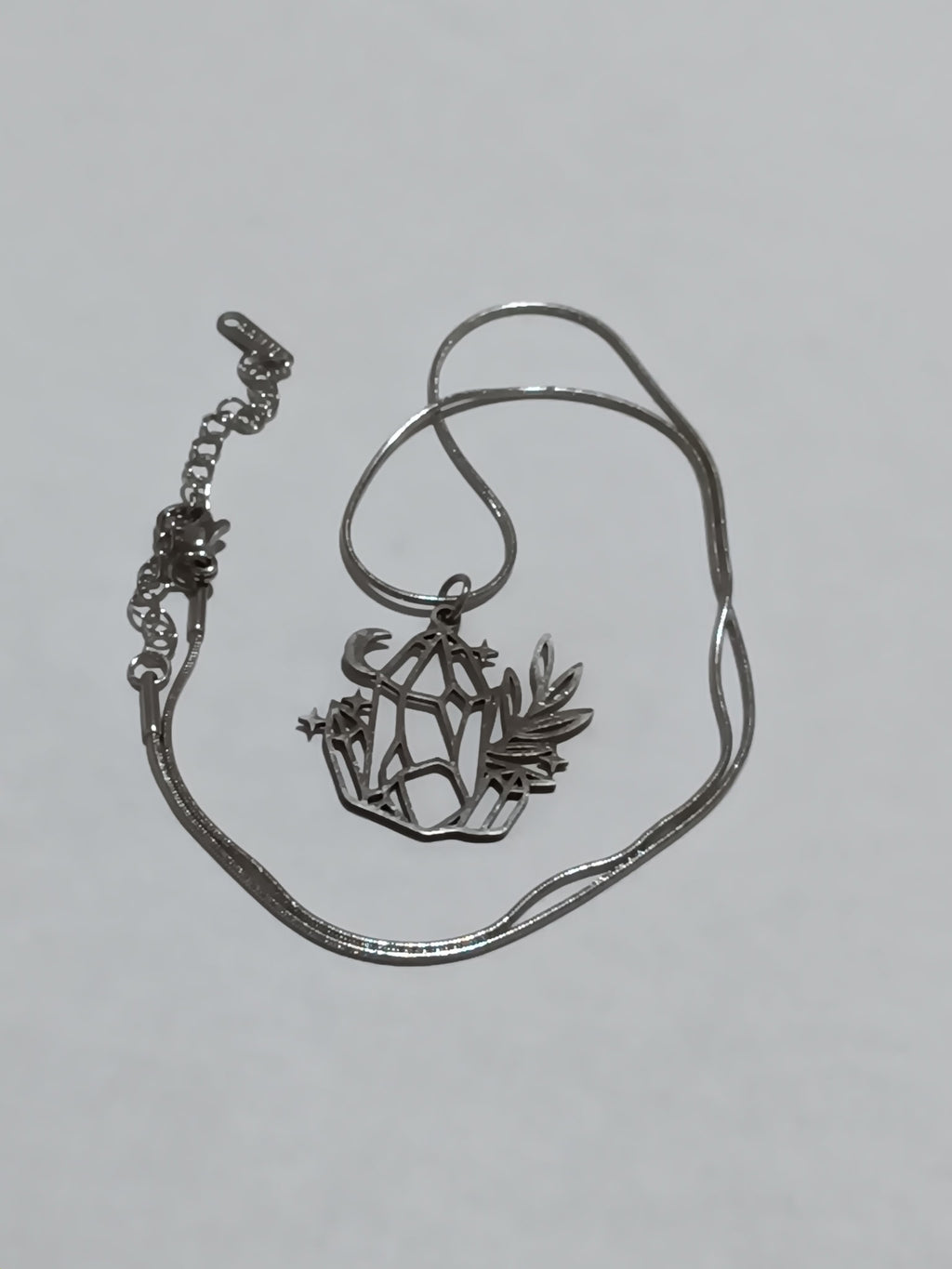 Collier Pendentif Lune et Étoile Vintage Acier Inoxydable