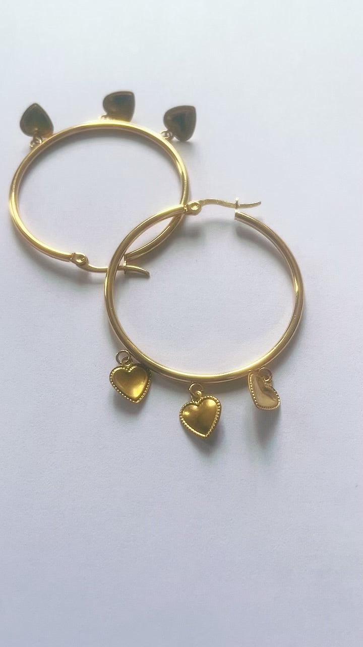 BOUCLES D’OREILLES ET COLLIER EN ACIER INOXYDABLE WATERPROOF (KOURAYA)