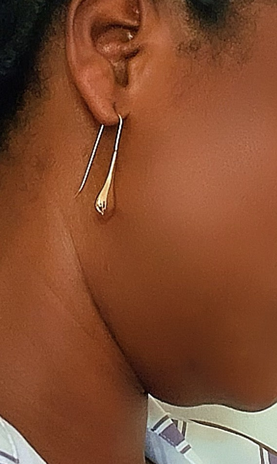 Boucles d'Oreilles Goutte Géométrique en Cuivre