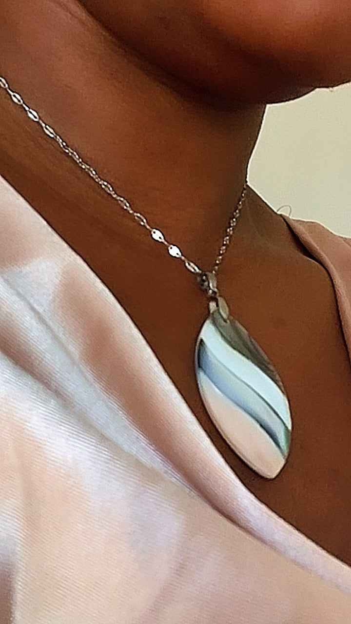 Collier Pendentif Coquillages Multicolores Acier Inoxydable