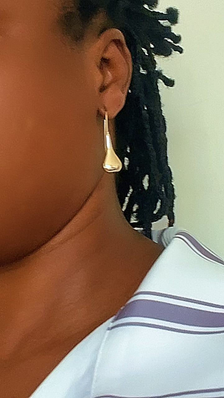 Boucles d'Oreilles Goutte Géométrique en Cuivre