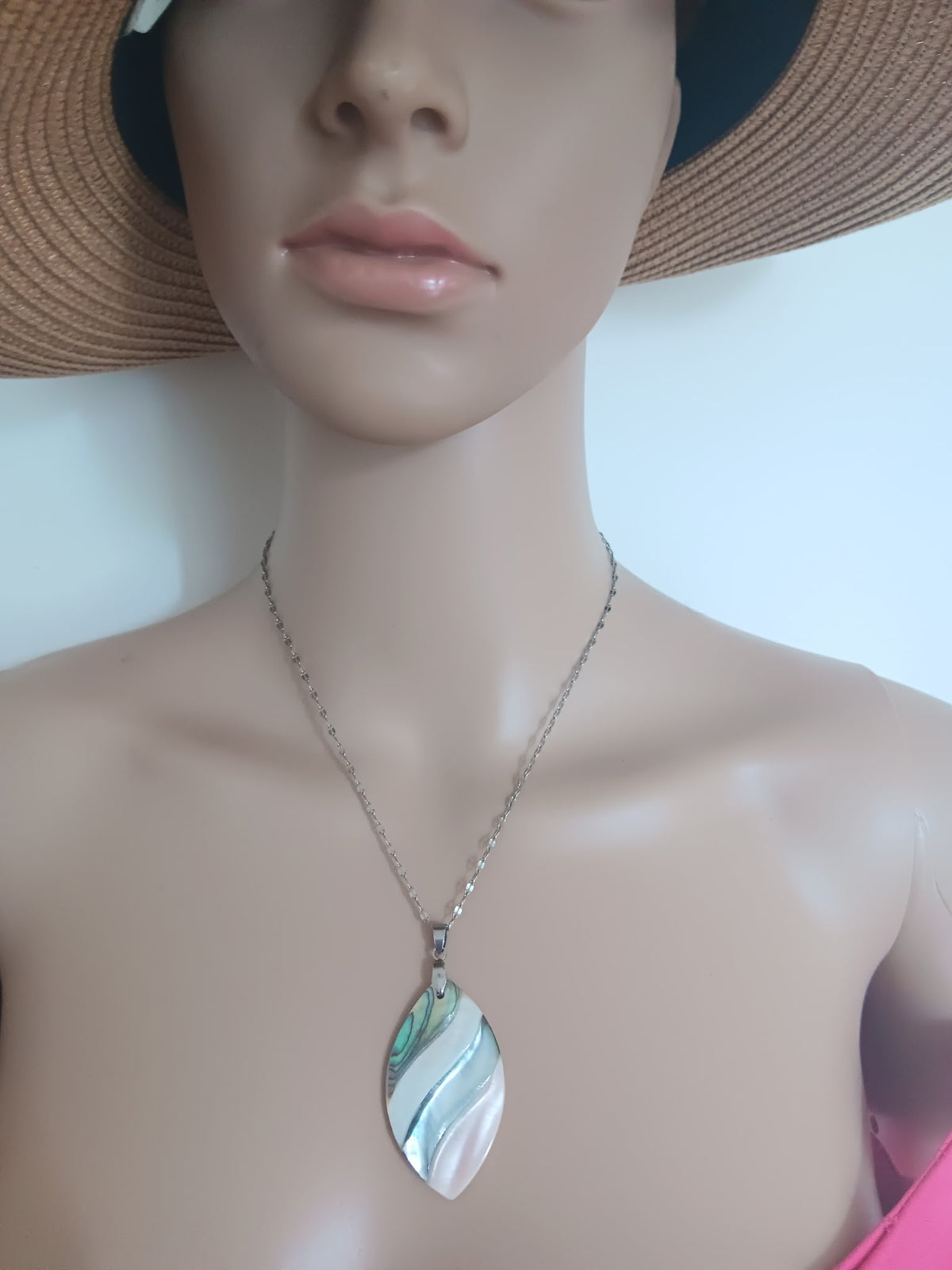 Collier Pendentif Coquillages Multicolores Acier Inoxydable