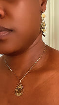 Ensemble Collier et Boucles Mauvais Œil Acier Inoxydable Waterproof