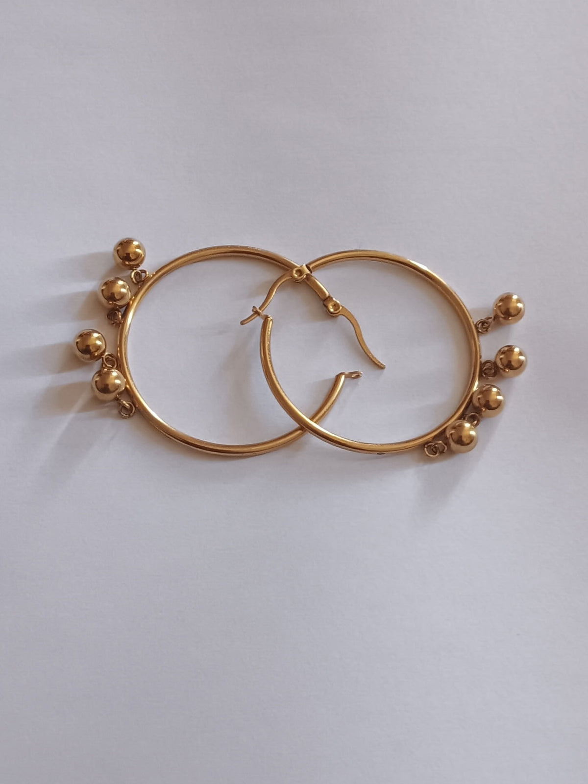 Boucles d'Oreilles Créoles Boules Acier Inoxydable Waterproof