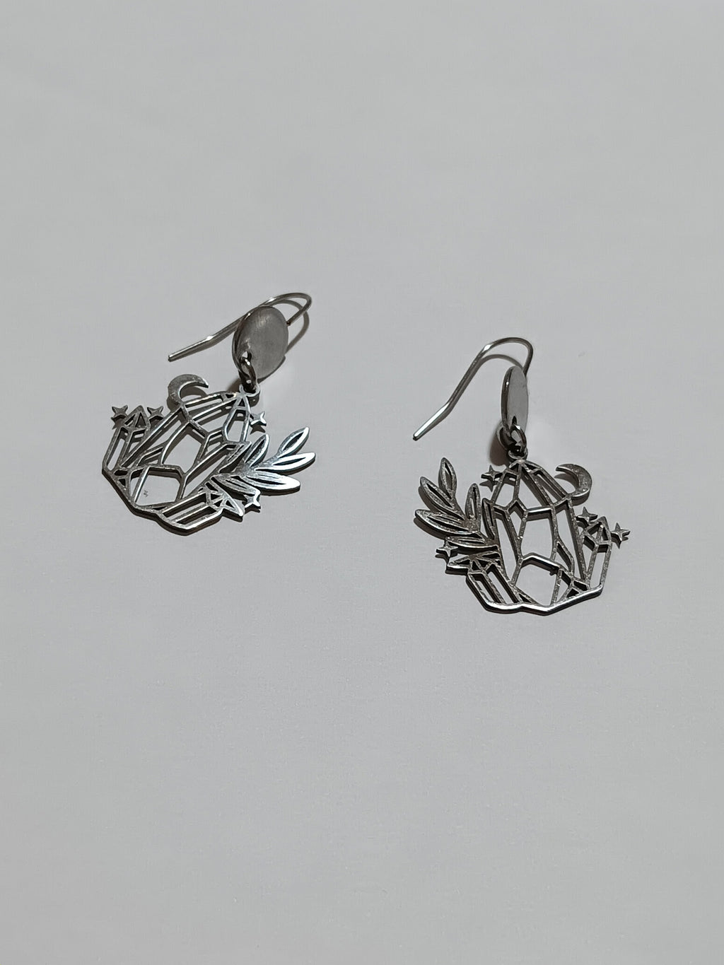 Boucles d'Oreilles Lune et Étoile Acier Inoxydable Waterproof