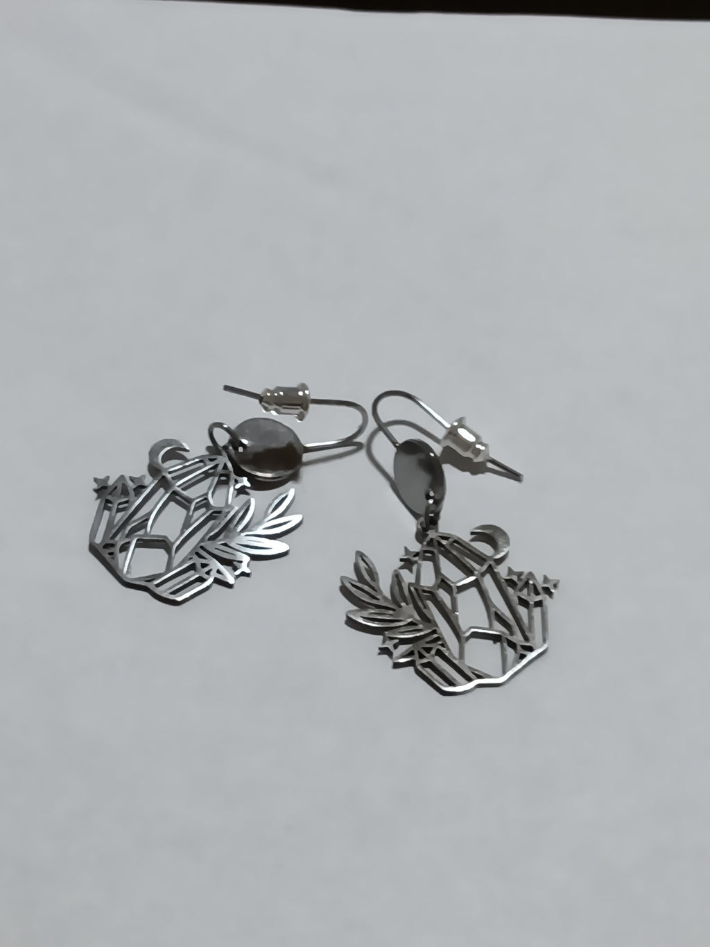 Boucles d'Oreilles Lune et Étoile Acier Inoxydable Waterproof