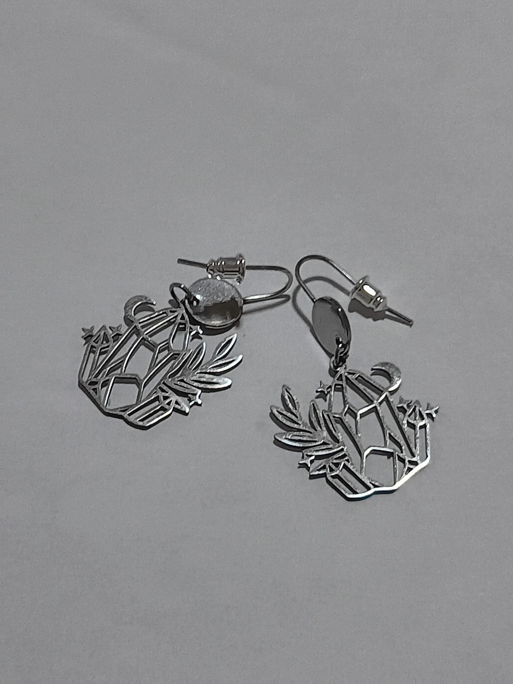 Boucles d'Oreilles Lune et Étoile Acier Inoxydable Waterproof