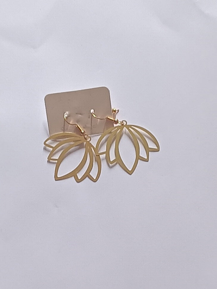 Boucles d'Oreilles Feuilles en Cuivre