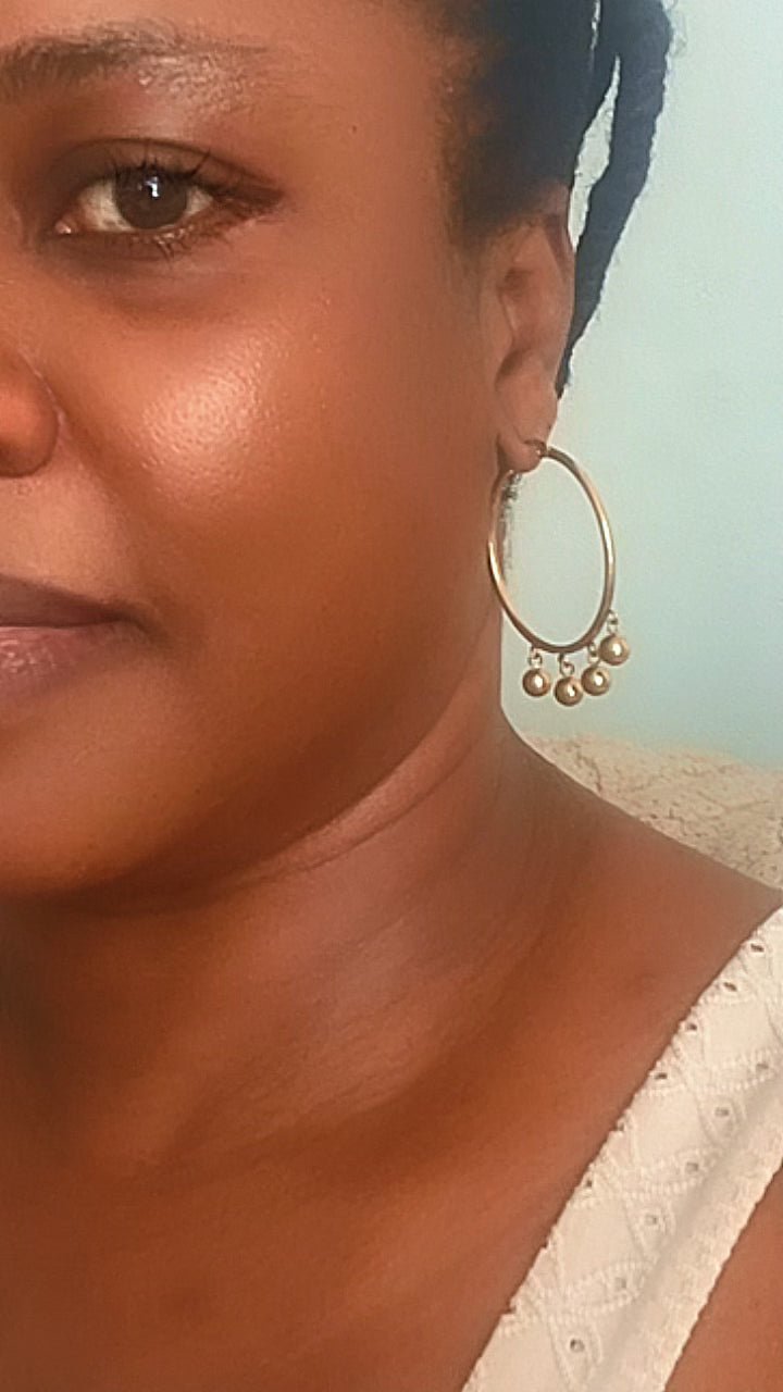 Boucles d'Oreilles Créoles Boules Acier Inoxydable Waterproof