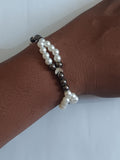 Bracelet en Perles Bicolores Élastique