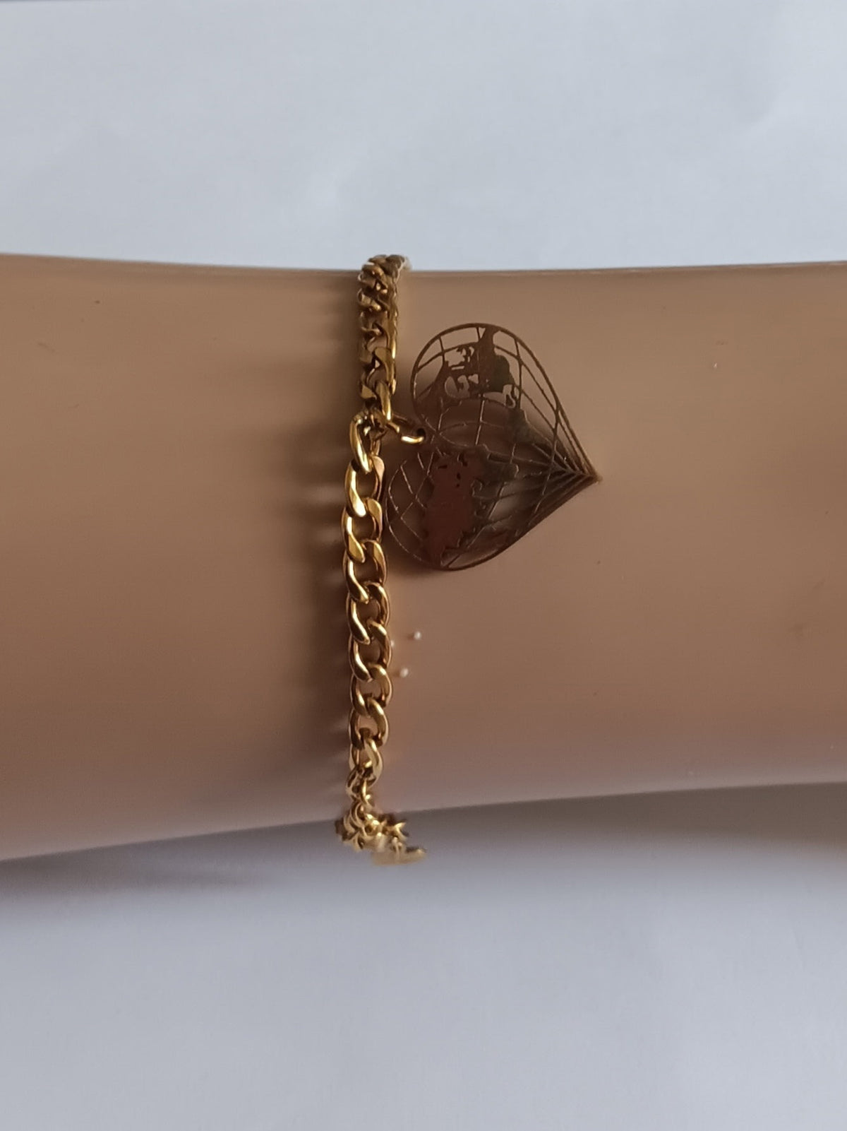 Bracelet Pendentifs Carte Afrique et Monde Acier Inoxydable Waterproof