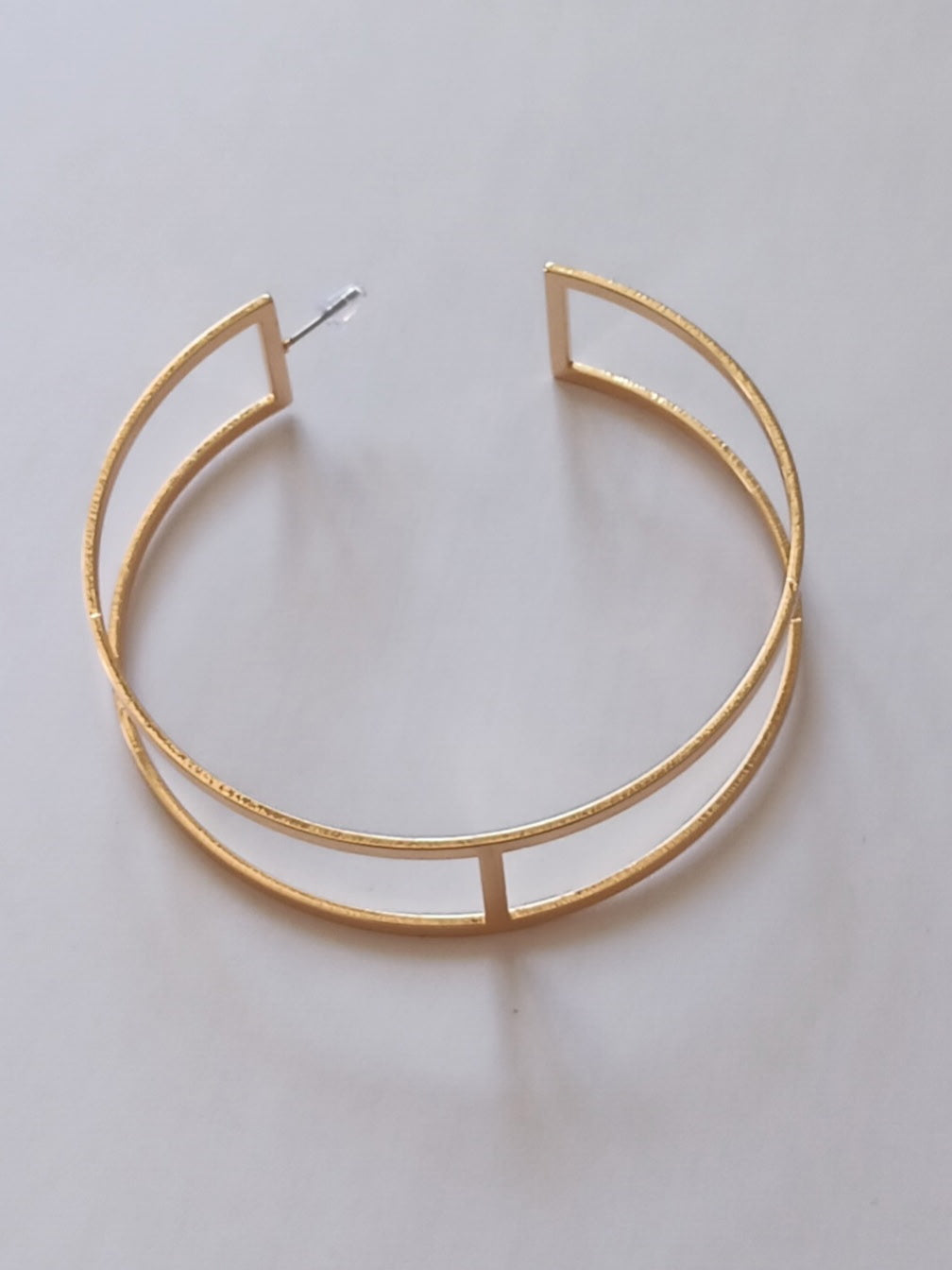 Boucles d'Oreilles Métalliques Double Couche Géométrique Acier Inoxydable Waterproof