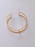 Boucles d'Oreilles Métalliques Double Couche Géométrique Acier Inoxydable Waterproof