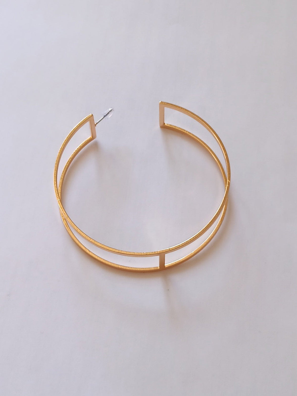 Boucles d'Oreilles Métalliques Double Couche Géométrique Acier Inoxydable Waterproof