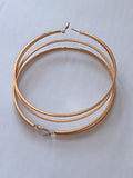 Boucles d'Oreilles Grandes Créoles Texturées Or Jaune Acier Inoxydable Waterproof