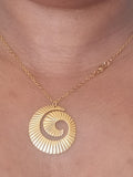 Collier Spirale Coquillage Doré Acier Inoxydable Waterproof